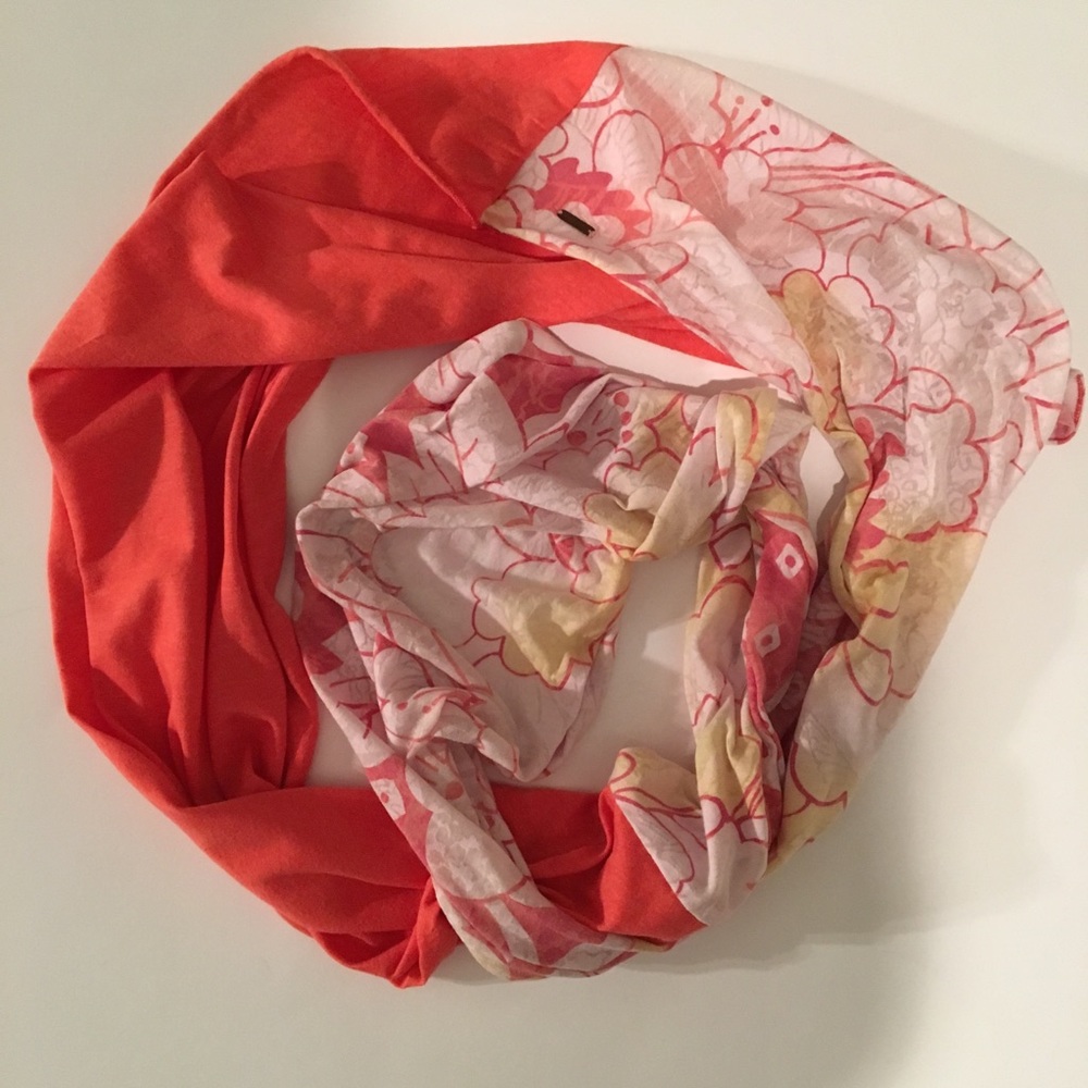 Free People salmon/cream color infinity scarf.  HOST PICK